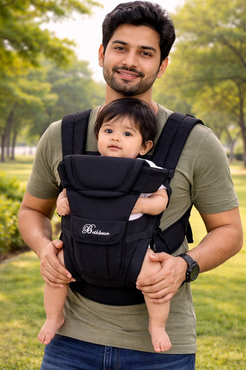 Beth Bear Baby carrier bag 4 in 1,(2-15 kg Capacity) Black  color